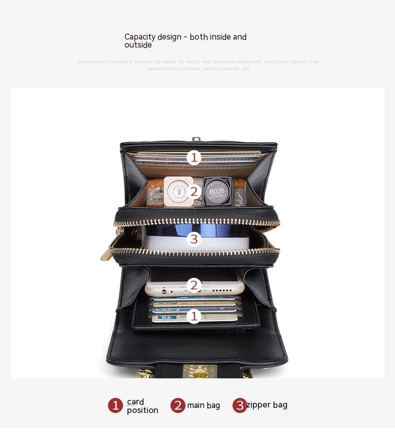 Minimal Leather Mini Messenger Bag