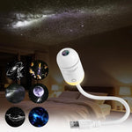 Load image into Gallery viewer, 2-In-1 Galaxy Projector Night Light, USB Starry Sky Night Light Projector for Bedroom, Mini LED Ceiling/Wall Projection Lamp with 360° Rotation, for Kids Adults Gifts (6 Slides)
