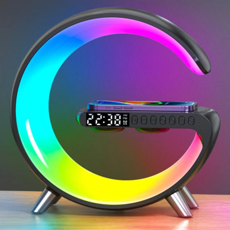 G-Shaped Smart LED Lamp – Wireless Charger & Bluetooth Speaker (Premium)